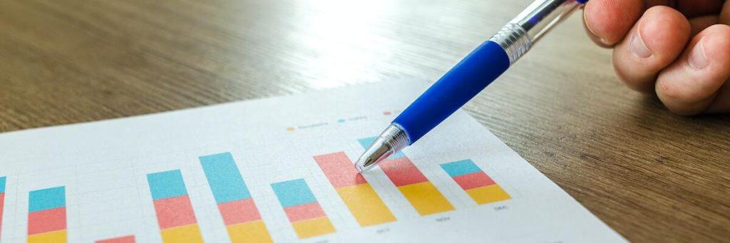 A bar chart printout of emerging technologies.
