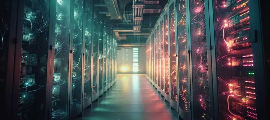 A cloud server farm experiencing trends in multi-cloud management.