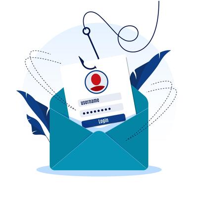 Illustration of types of phishing that includes requiring one to send login details.