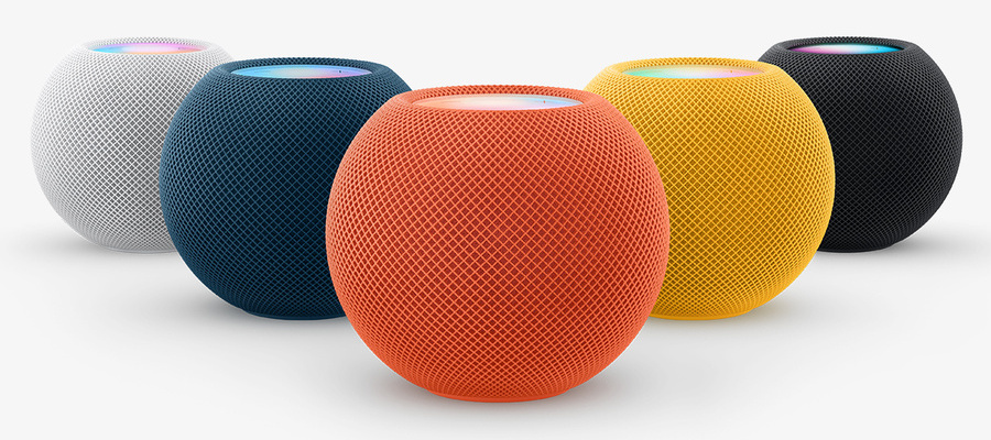 Colorful voice activated devices used for practicing how to use Siri