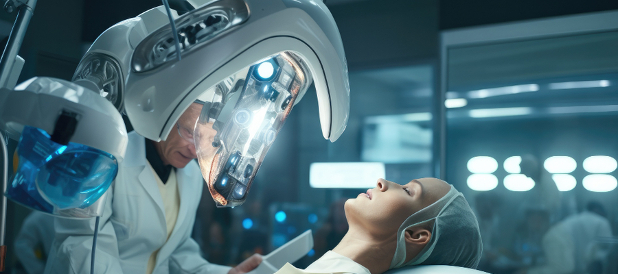 Medical doctor and patient showcasing the evolution of AI in healthcare