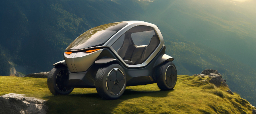 Smart car depicting evolution of AI in transportation