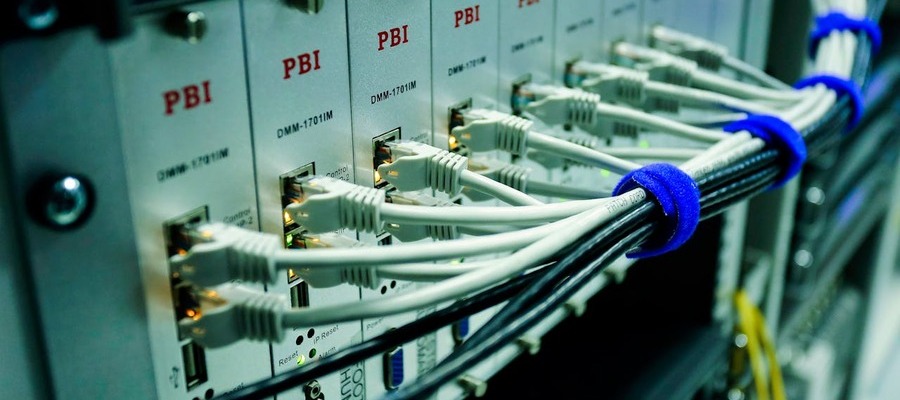 Image of secured computer network cables