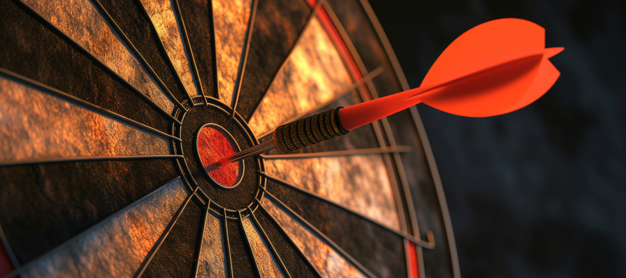 Image of archery arrow hitting target during practice.
