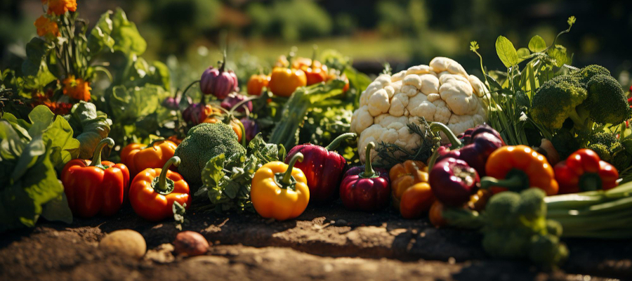 A yield of vegetables from application of AI in agriculture.
