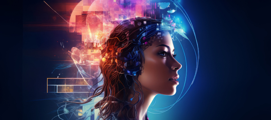 A person's emotions being transferred being interpreted by Emotional AI.