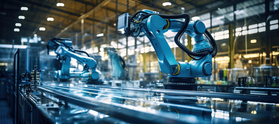 Assembly line robots using self-supervised learning.