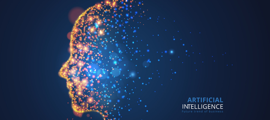 Illustration of human face in Generative AI and Cybersecurity.