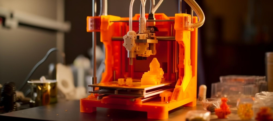 Image of a 3D printing machine as a response to the question: What is additive manufacturing?