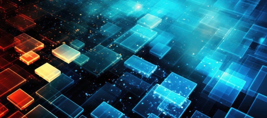 Illustration of cubits on quantum cryptography companies.