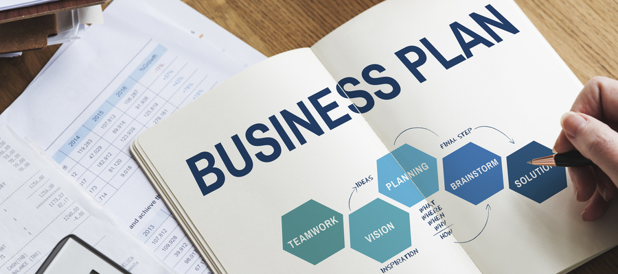 A printed plan created by an AI business plan generator.