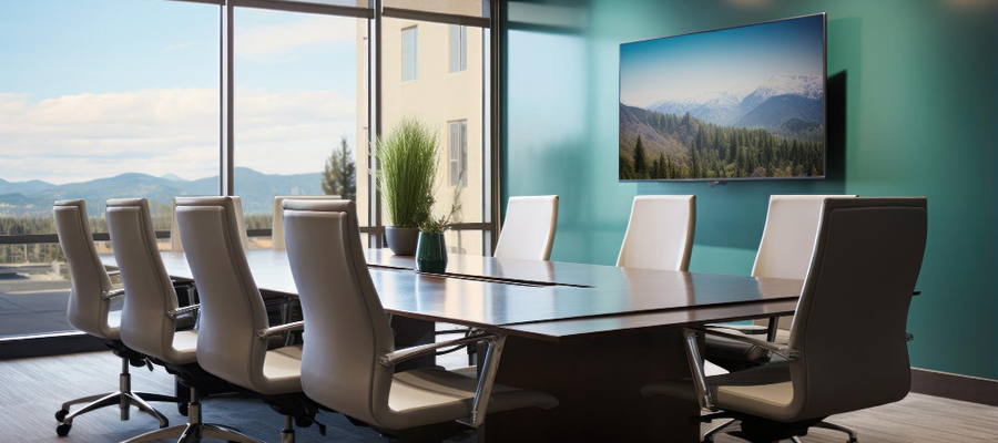 A business boardroom where AI business ideas will be planned.