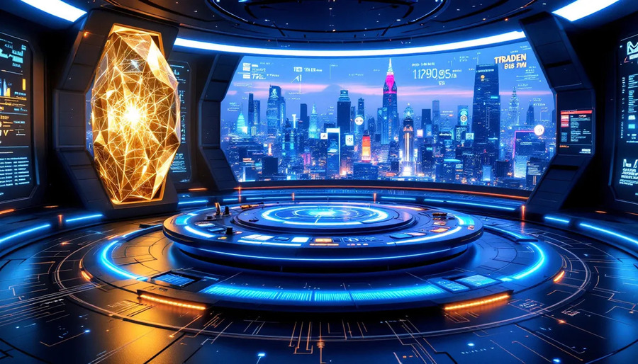 An illustration of a trading platform utilizing quantum AI for investment strategies.