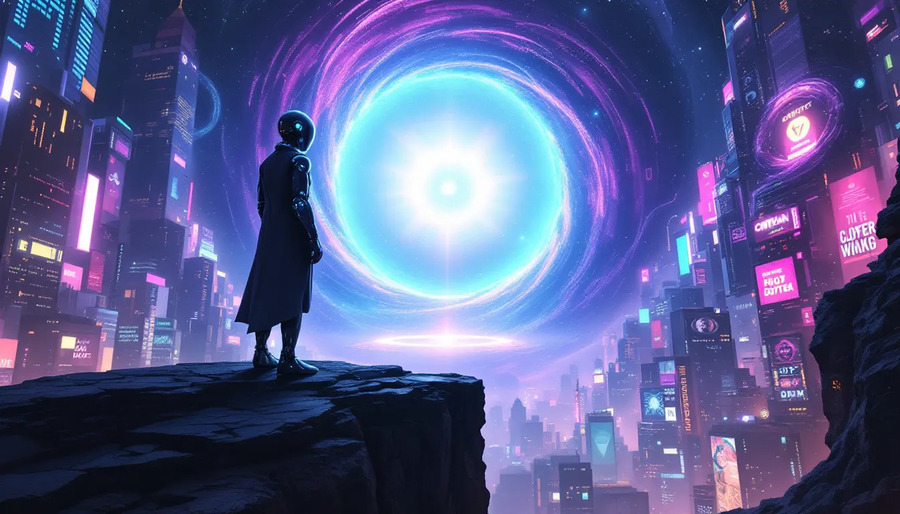 A conceptual image representing the challenges of quantum AI.