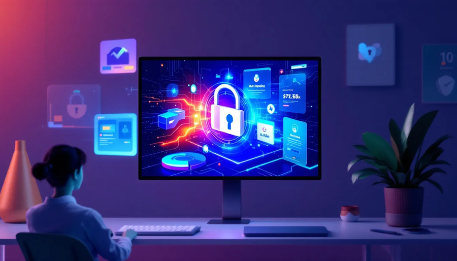 Key features of IObit software highlighting security and optimization tools.